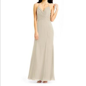 Azazie Silver Carolina Bridesmaid Fit & Flare Floor Length Mermaid Dress